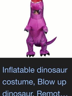 Purple Inflatable Dinosaur Kids Costume